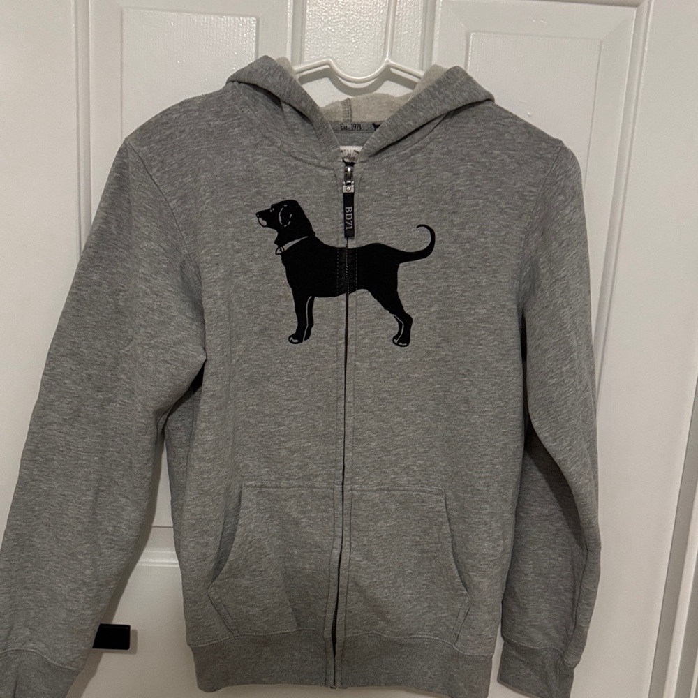 Gray Hoodie with Black Dog Graphic